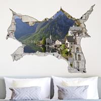 Klebefieber 3D Wandtattoo Hallstätter See und Bergblick