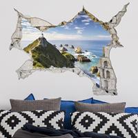 Klebefieber 3D Wandtattoo Nugget Point Leuchtturm und Meer Neuseeland