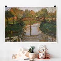 Klebefieber Poster Otto Modersohn - Bauerngarten mit Brücke