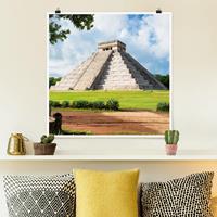 Bilderwelten Poster Architektur & Skyline - Quadrat El Castillo Pyramide