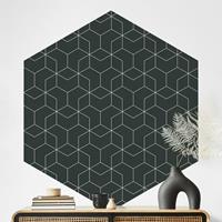 Bilderwelten Hexagon Mustertapete selbstklebend Dreidimensionale Würfel Muster