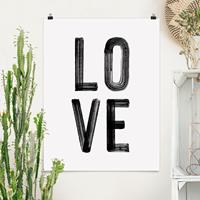 Klebefieber Poster Love Typo in Schwarz