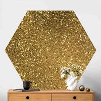 Bilderwelten Hexagon Mustertapete selbstklebend Glitzer Konfetti in Gold