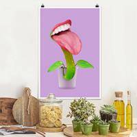 Klebefieber Poster Kunstdruck Fleischfressende Pflanze mit Mund