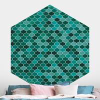 Bilderwelten Hexagon Mustertapete selbstklebend Marokkanisches Aquarell Muster