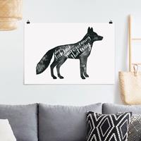 Bilderwelten Poster Spruch - Querformat Tiere mit Weisheit - Fuchs