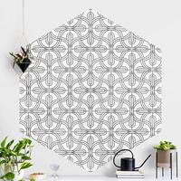 Bilderwelten Hexagon Mustertapete selbstklebend Silbernes Art Deco Muster XXL
