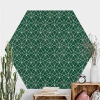 Bilderwelten Hexagon Mustertapete selbstklebend Smaragd Art Deco Linienmuster