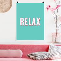 Klebefieber Poster Relax Typo auf Blau