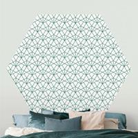 Bilderwelten Hexagon Mustertapete selbstklebend Smaragd Art Deco Muster XXL