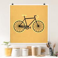 Klebefieber Poster Fahrrad in Gelb