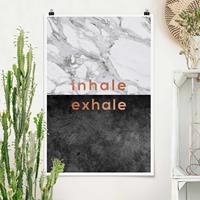 Klebefieber Poster Inhale Exhale Kupfer und Marmor