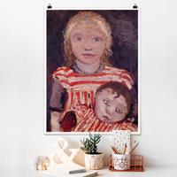 Klebefieber Poster Kunstdruck Paula Modersohn-Becker - Mädchen mit Puppe