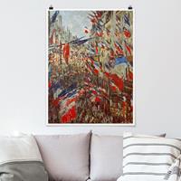 Klebefieber Poster Kunstdruck Claude Monet - Straße im Flaggenschmuck