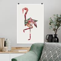 Bilderwelten Poster Tiere - Hochformat Origami Flamingo