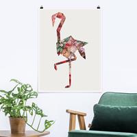 Bilderwelten Poster Tiere - Hochformat Origami Flamingo