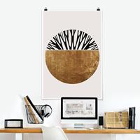 Klebefieber Poster Abstrakte Formen - Goldener Kreis