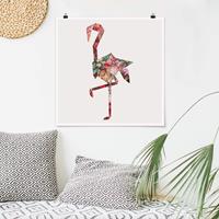 Bilderwelten Poster Tiere - Quadrat Origami Flamingo