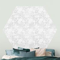 Bilderwelten Hexagon Mustertapete selbstklebend Zartes Aquarell Blüten Muster