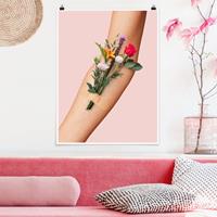 Klebefieber Poster Arm mit Blumen