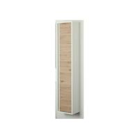 FERIDRAS Badezimmer-Wandschrank mit Weiß / Eichentür 30x24x150 cm