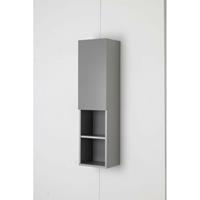 FERIDRAS Badezimmer-Wandschrank mit Wendetür in Pastellgrau 30x25x h115 cm
