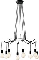 eco-light 6 flammiger Kronleuchter HABITAT schwarz - minimalistisch moderne Spinnenleuchte