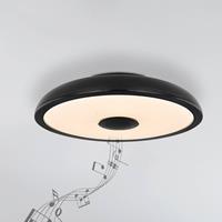 Globo LED plafondlamp Raffy luidspreker RGBW zwart