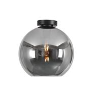 Artdelight Plafondlamp Marino Zwart & Smoke Glas 30cm