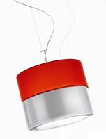 Danese Milano Pendelleuchten Tet Tan Suspension, Rot, weiß, Aluminium, Kunststoff, Stoff, DD0088A10R