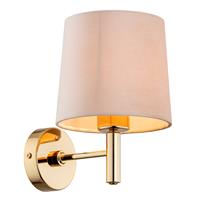 Euluna Wandlamp Polo, beige/messing donker