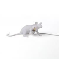 Seletti LED-Deko-Tischleuchte Mouse Lamp USB liegend weiß