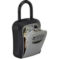RELAXDAYS Schlüsseltresor, 4-stelliger Zahlencode, Bügel zum Aufhängen, Außenbereich, HxBxT 17,5x9,5x4 cm, schwarz/grau