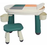 LittleTom 3-in-1 Kinder Spieltisch kompatibel mit LEGO DUPLO - Kindertisch mit Stuhl ab 1