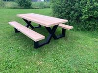 Het Steigerhouthuis Steigerhouten Picknicktafel Industrieel Douglas Cross - 240 x 160 x 78 cm