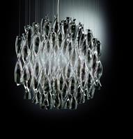 Axo Light Design Kronleuchter Sp Aura 45, Chrom, transparent, Metall, Glas, SPAURA45CSCRE27