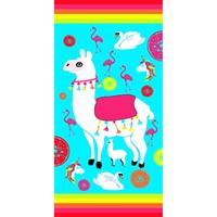 Merkloos Luxe Badlaken/strandlaken Handdoek 70 X 140 Cm Alpaca Print trandhanddoeken Voor Kinderen En Volwassenen