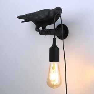 BARCELONA LED Raven Harz Wandleuchte 'Corb' | Serie Bird - Negro