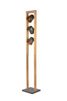 TRIO Leuchten Stehlampe »Bell«, Stehleuchte 3-flammig mit Schirmen in Glocken-Optik / Holz und Nickel-Antik Kombination