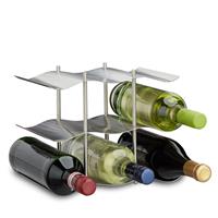 RELAXDAYS Weinregal Edelstahl für 9 Flaschen, Modernes Metall Design, Flaschenregal stehend, HBT 22 x 27 x 16,5 cm, silber