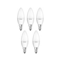 Osram LED Lampe ersetzt 40W E14 Kerze - B35 in Weiß 4,9W 470lm 2700K 5er Pack