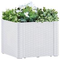 vidaXL Garten-Hochbeet mit Selbstbewässerungssystem Weiß 43x43x33 cm 