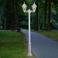 Fumagalli LED lantaarnpaal Artu Rut, 2-lamps, E27, wit
