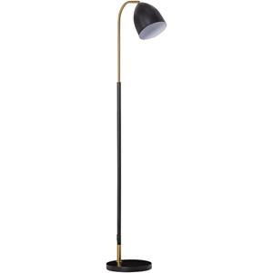 HOMCOM booglamp vloerlamp woonkamer verstelbare kap vloerlamp 40W moderne booglamp met E27 fitting kap voor slaapkamer kantoor metaal zwart 43 x 28 x