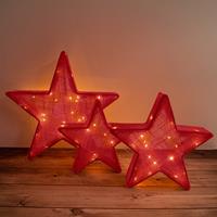 näve Led-ster Set van 3 led-decoratie-kerststerren rood - set van 3 led-decoratie-kerststerren rood, kerstversiering - set van 3 led-decoratie-kerststerren rood, kerstversiering rood - kerstster 