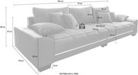 Nova Via Big-Sofa, wahlweise mit Kaltschaum (140kg Belastung/Sitz), mit RGB-LED-Beleuchtung und Bluetooth-Soundsystem