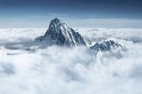 Papermoon Fototapete »Berg in Wolken«, samtig, Vliestapete, hochwertiger Digitaldruck, inklusive Kleister