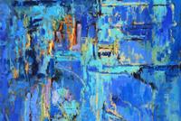 Papermoon Fototapete »Abstrakt Gemälde blau«, samtig, Vliestapete, hochwertiger Digitaldruck, inklusive Kleister