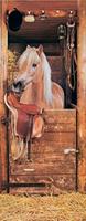 Papermoon Fotobehang Horse in Stable - deurbehang Vlies, 2 banen, 90x 200 cm (2 stuks)