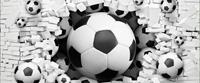 Consalnet Fotobehang 3D-voetballen Steenrood, voor kinder- en tienerkamer